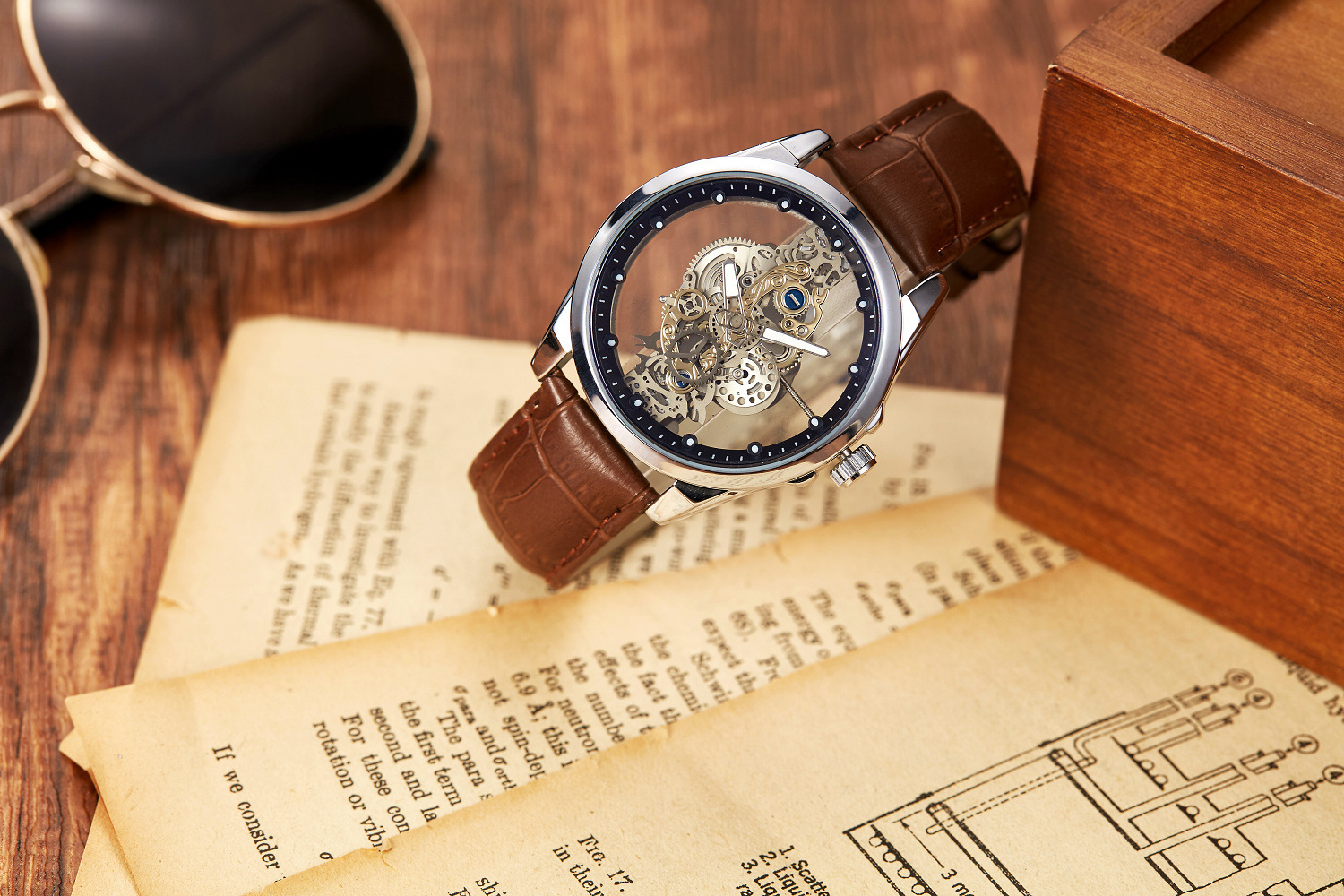 Automatic Mechanical Watch For Men Double Sided Skeleton Design_voghion.com