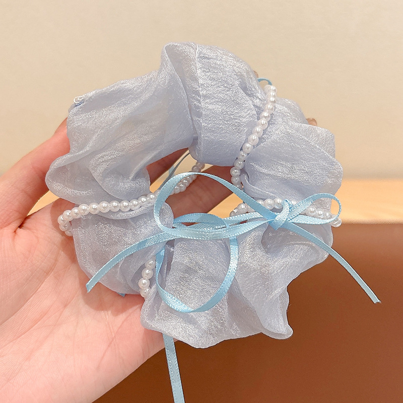 Dulce lazo de encaje, lazo de intestino grueso, lazo para el cabello femenino, sentido de la atmósfera pastoral, cuerda para la cabeza, cuerda para el cabello floral japonesa, mujer