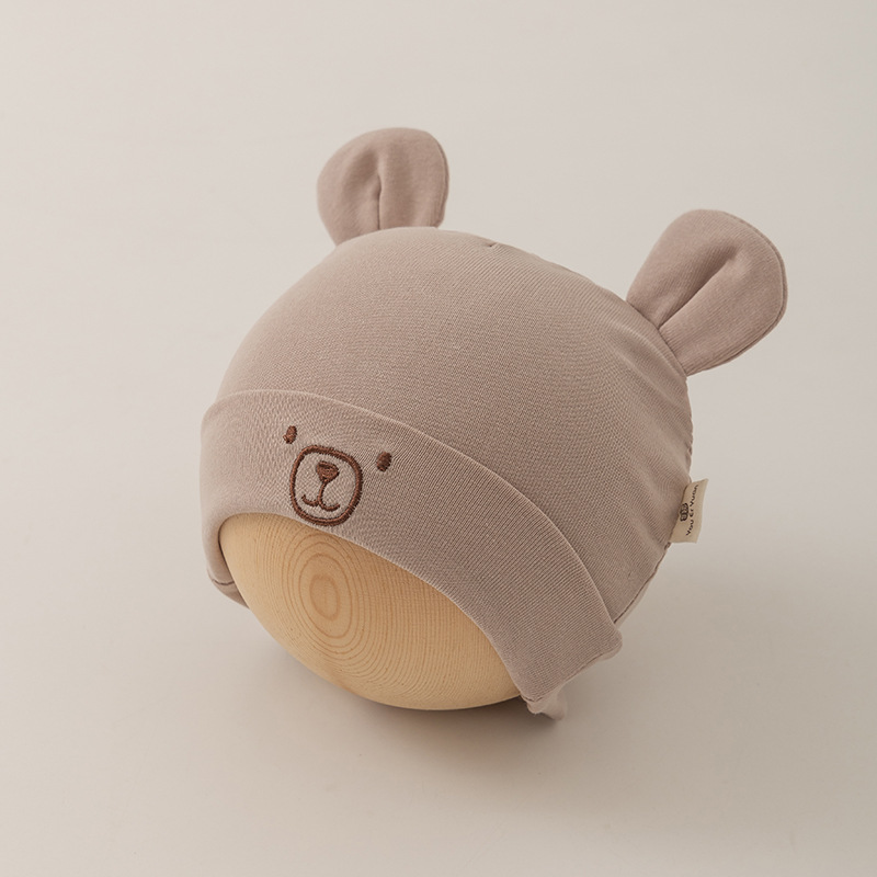 0-3 Mes recién nacido sombrero toallas de saliva set primavera y otoño algodón puro bebé recién nacido sombrero de bebé protector de la puerta