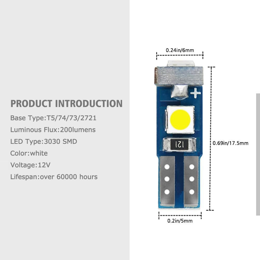 Transfronterizo T5 - 3030 - 3SMD lámpara de instrumentos LED aire acondicionado lámpara de botón lámpara interior lámpara de lámpara de lámpara image 5