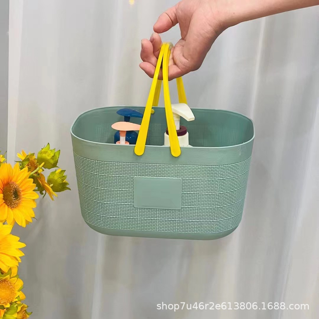 Cesta de baño de almacenamiento portátil Baño Cesta de almacenamiento azul baño de lavado azul hueco cesta grande Baño de plástico Azul