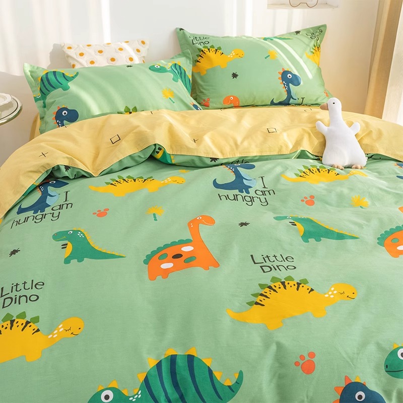 Juego de cuatro piezas para niños de dibujos animados para niños 4 sábanas de algodón puro, funda de edredón, juego de cama, sábana, juego de tres piezas 3