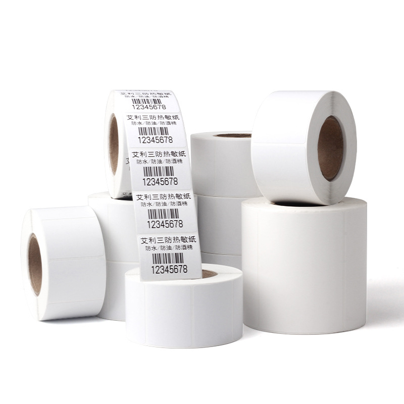 Flor de cerezo papel de etiqueta térmica a prueba de tres papel de impresión autoadhesivo 40x30 10*15 Aili fábrica de papel base al por mayor