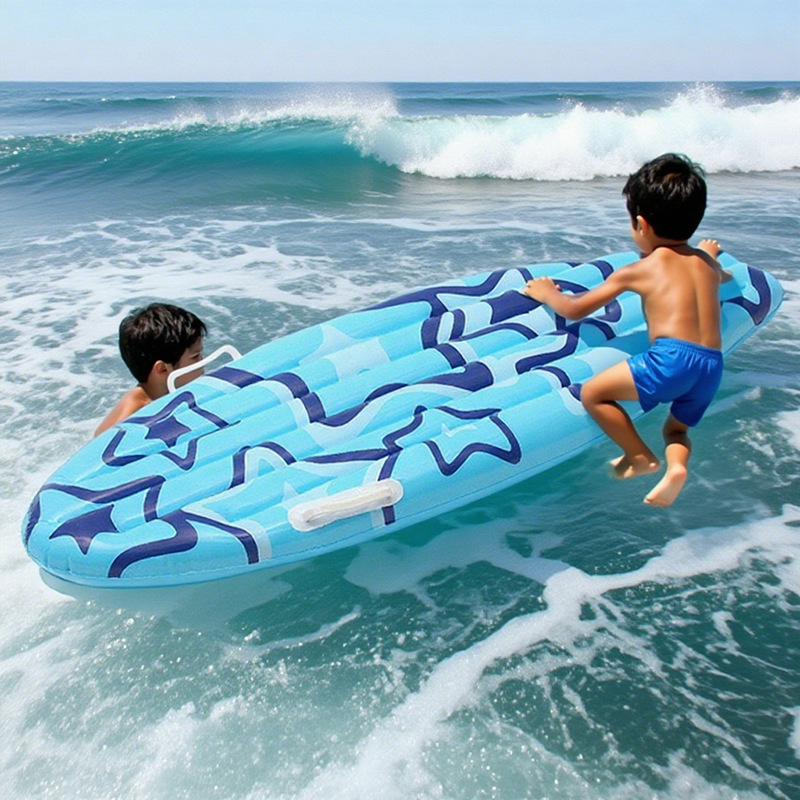 PVC inflatable surfboard, star-shaped water skiing board, portable water surfing toy for children and teenagers.
