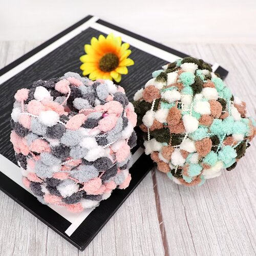 100g small ball yarn ball, popular red bean yarn, snowball hand-knitted scarf, DIY seat cushion, cover blanket, cushion, wholesale