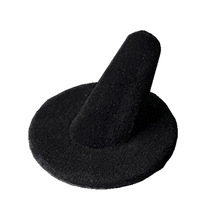 单个黑色植绒戒指指环展示架，首饰架珠宝展示道具高级感戒指架