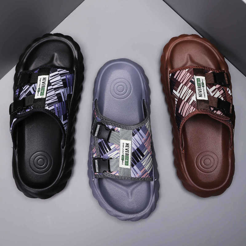 2025 Eva Slippers for Outdoor Use, Suitable for All Seasons, Indoor Thick-Soled Couple's Slip-Ons, Durable Men's Slippers with Oil Painting Style and Thick Soles