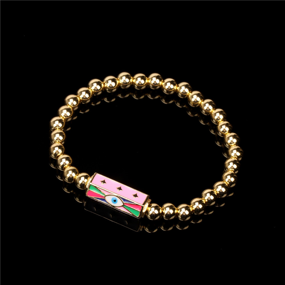 wholesale jewelry devilu0027s eye enamel beaded copper bracelet cnihaojewelry