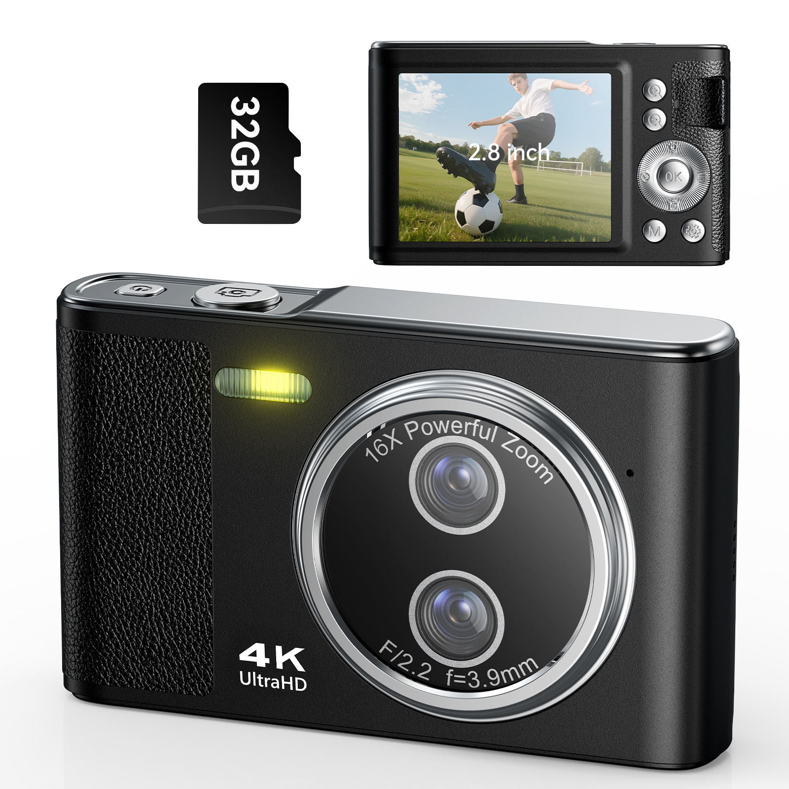 Source Factory High-Definition 4K Pixel Digital Camera Student Entry-Level Mini Card Camera Home Shooting Camera
