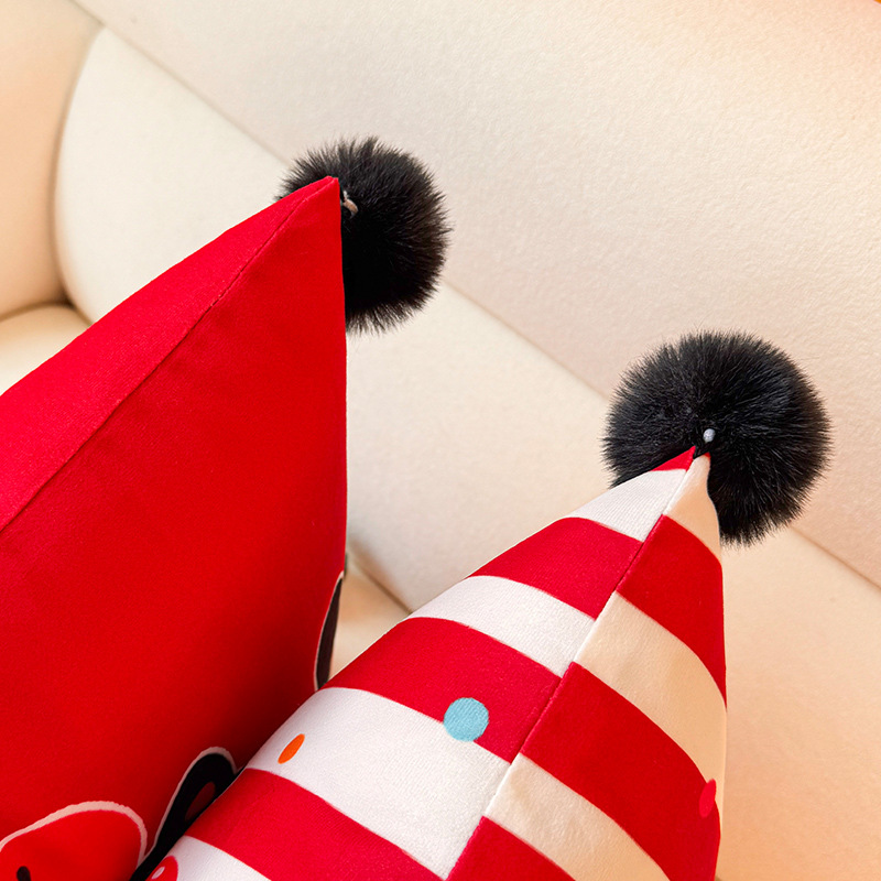 Apple Cat Dopamina Almohada Funda de almohada Sofá de sala de estar Almohada de cintura abstracta con estampado de cabecera Bola de pelo