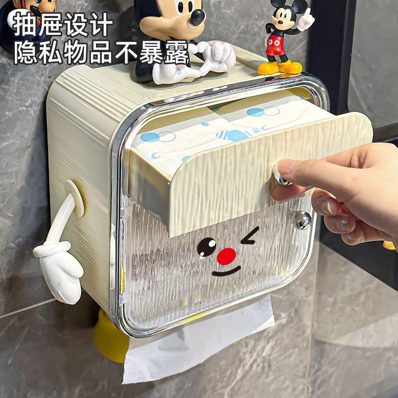 浴室トイレットペーパーボックス壁掛けティッシュボックスパンチフリー防水トイレットペーパーボックストイレットペーパークリエイティブ収納ラック|undefined