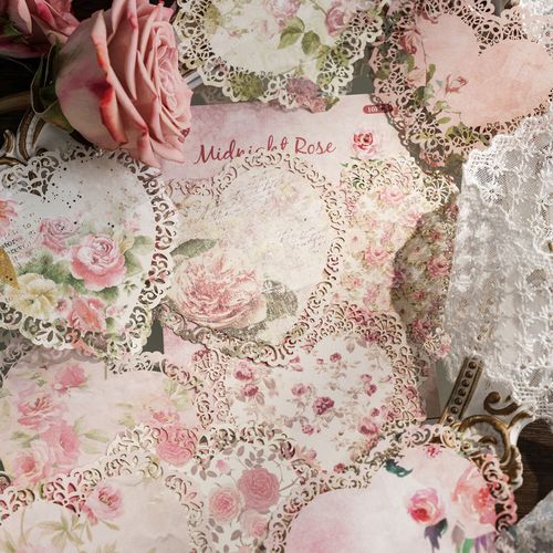 Floral Lace Vintage Retro Fresh and Light Handmade Notebook Collage Background Material Paper