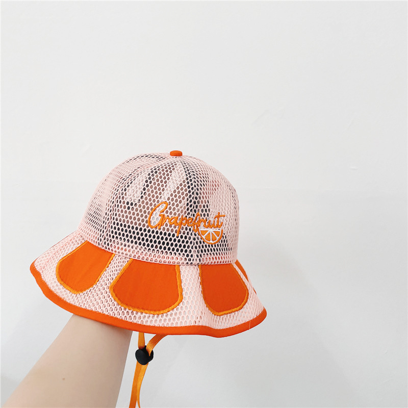 Simple Fruit Letter Shape Mesh Children's Fisherman Hat display picture 7