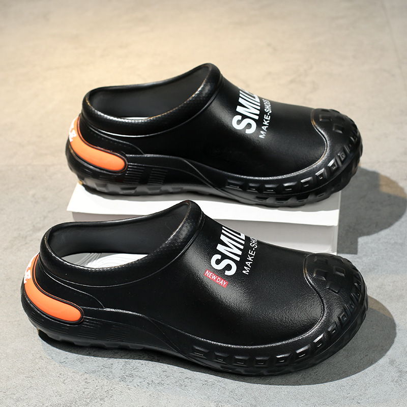 Pantuflas Baotou para hombres, tacones cálidos de invierno más zapatillas de algodón de terciopelo, zapatos de algodón grandes para el hogar antideslizantes e impermeables para uso exterior de los hombres