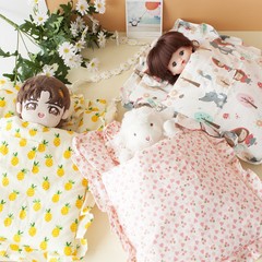 Cotton Teddy Bear Bedding Pretend Play Quilt Pillow Set Lamb Articulated Doll Sleep Bag Baby Clothing