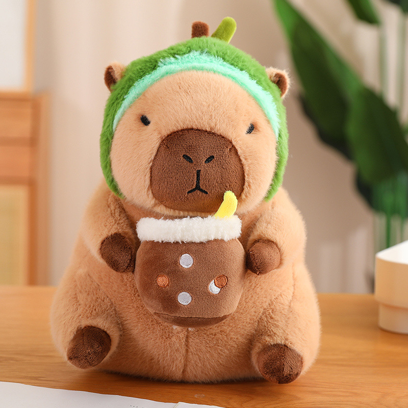 En línea de dibujos animados celebridad en stock transformación capybara puerta agua conejillo Guinea pan aguacate dinosaurio flor muñeca juguete felpa