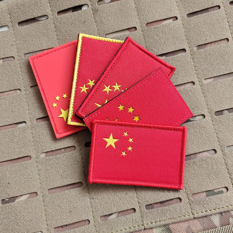 Дропшиппинг, светоотражающий светящийся ИК-лазер, гравировка, липучка, китайский значок, пятизвездочный красный флаг, повязка, двусторонняя наклейка