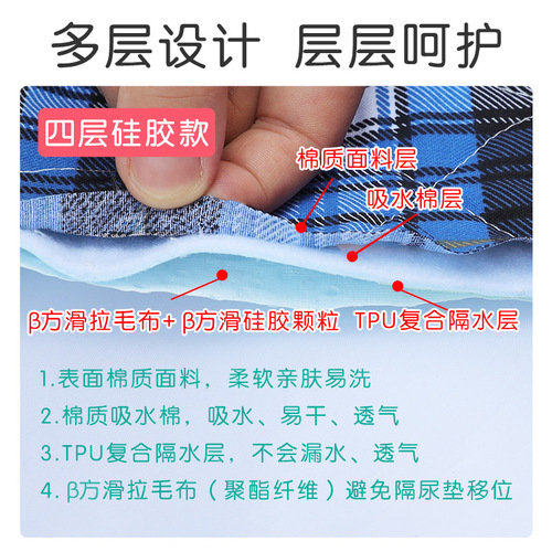 Diaper pad for the elderly, waterproof, washable diaper mattress, menstrual aunt pad, bed care pad, non-slip extra large size