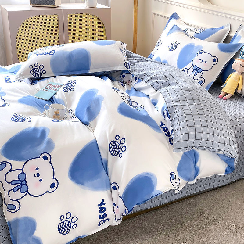 Cute de dibujos animados para niños funda de edredón de algodón de una sola pieza 90x120x150x200x230 funda de edredón de algodón dormitorio individual