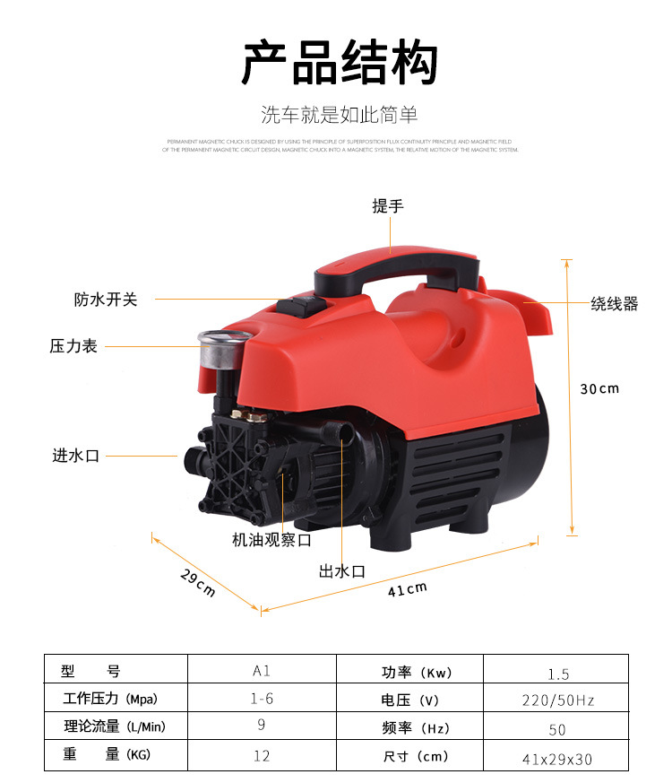 Portable Automatic High Pressure 220V Electric Car Washer