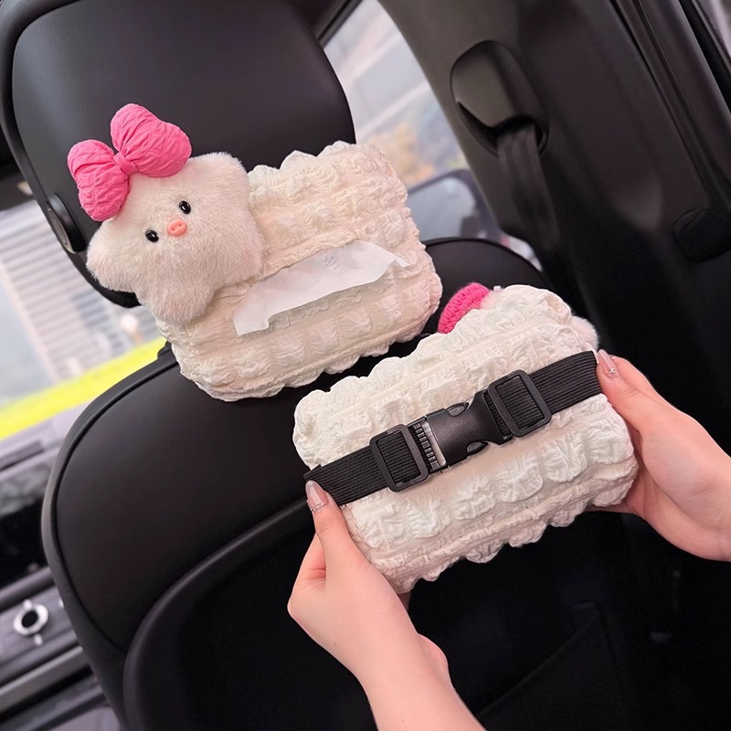 2025 nueva caja de pañuelos para coche, reposacabezas interior del coche, bolsa de pañuelos, bolsa de pañuelos para coche colgante, caja de dibujo, linda mujer