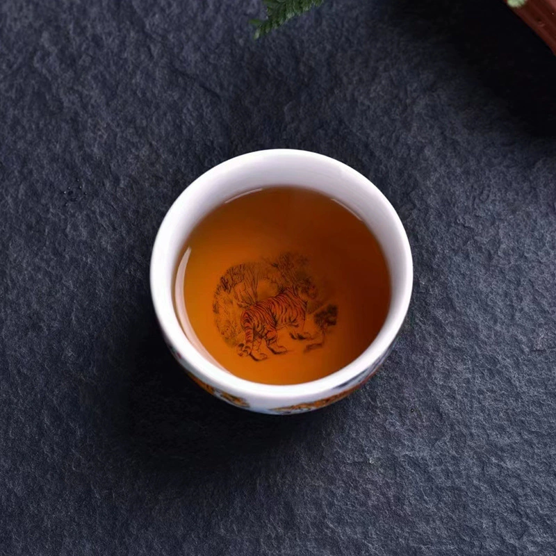 Big ceramic tea cup for home use, hand painting