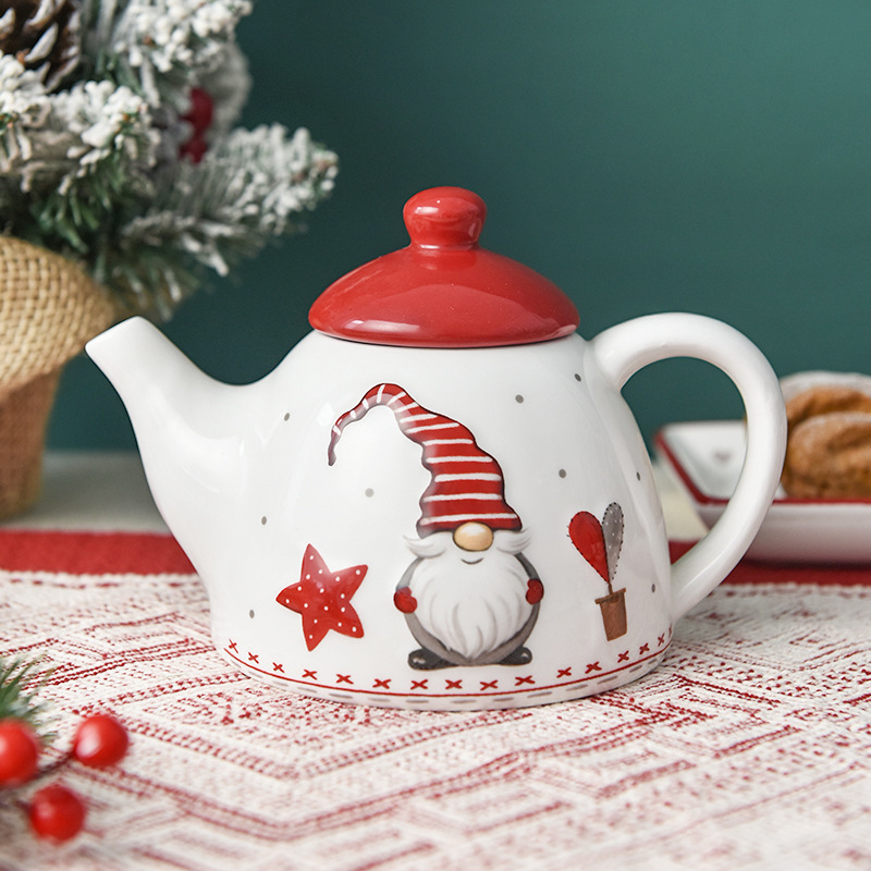Fuente de fábrica nueva serie de navidad de tetera de cerámica de origen de fábrica de productos finos Amazon hogar directo