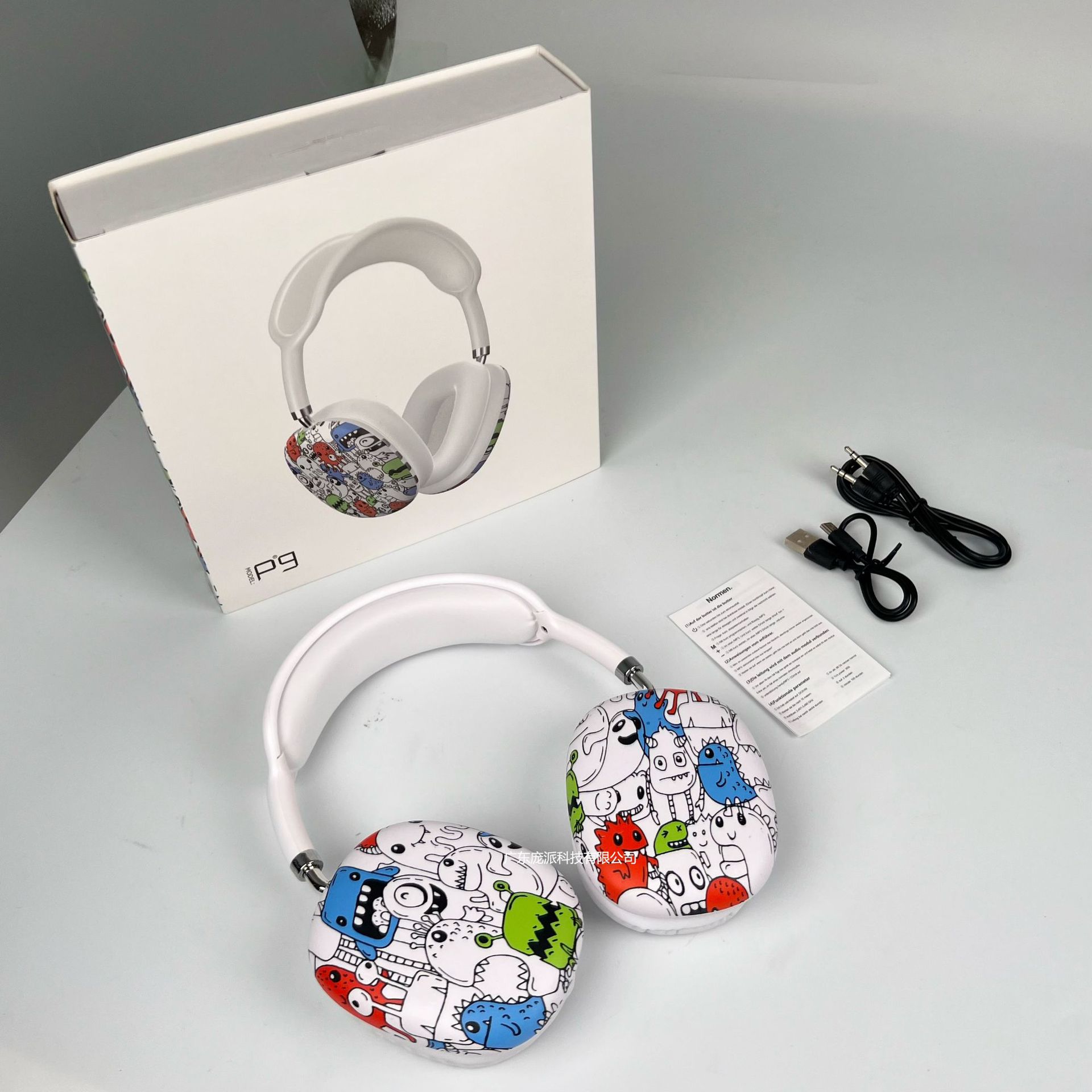 Transfronterizo P9 auriculares Bluetooth pintados, música inalámbrica, alta calidad de sonido, fabricación de auriculares privados