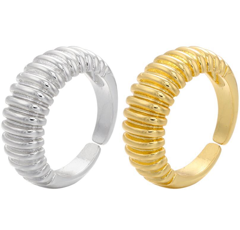 5g Weight No Inlaid Inlay Material Korean Style Smooth Opening Textured Ring Adjustable Opening Wide Face Men's And Women's Rings Couple Rings Ornament Accessories In Stock