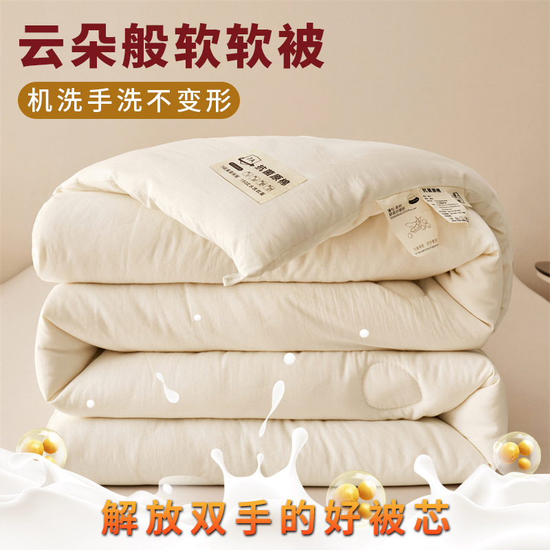 Class A Maternal and Infant Grade Raw Cotton Soybean Fiber Quilt Antibacterial Washed Cotton Spring and Autumn Quilt Core Student Winter Quilt Gift Quilt