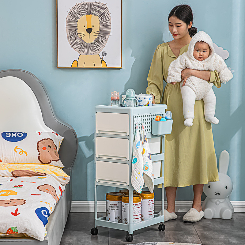 Children's trolley for new born for boxes, milk powder for bed for bedroom, storage system 2