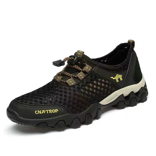 Summer men's mesh hollow breathable sports shoes, outdoor hiking and wading shoes, lightweight and comfortable travel shoes for men