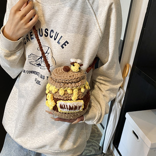 Woven one-shoulder bag handmade, shoulder bag, children's bag