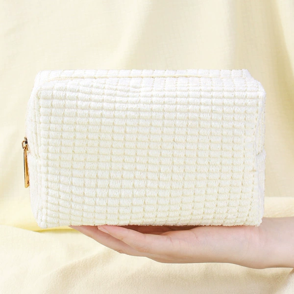 Corduroy octagonal bag beige