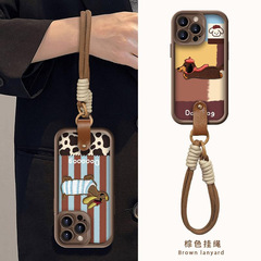 适用iPhone16ProMax美拉德刺绣小狗华为oppo小米vivo苹果15手机壳