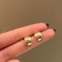 哑光弧形气质磨砂耳钉