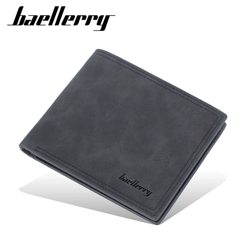 Мужской короткий кошелёк Baellerry горизонтальный матовая кожа тонкий