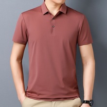 专柜正品纯色男士短袖polo衫2024夏季新款翻领休闲免烫爸爸装t恤