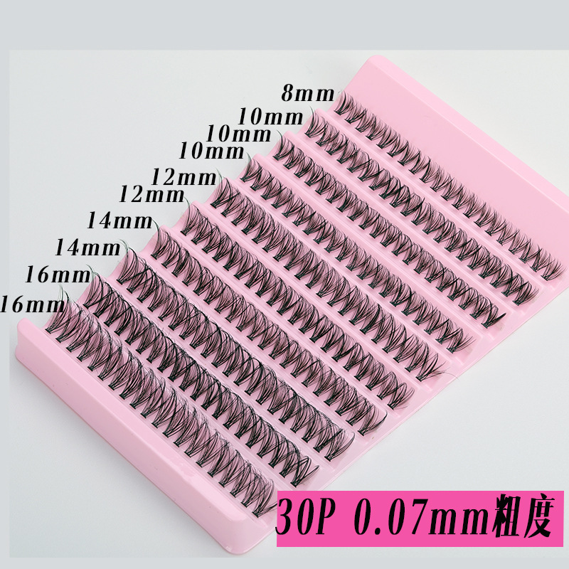 外国貿易輸出クロスボーダーホットメルト毛つけまつげ 30P50P60P80P 粗さ 0.07 カーブ C カーブ厚さ|undefined