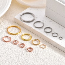 跨境不锈钢光圈马圈 金色双圈钥匙圈 钥匙孖圈环环保烟雾测试圈环