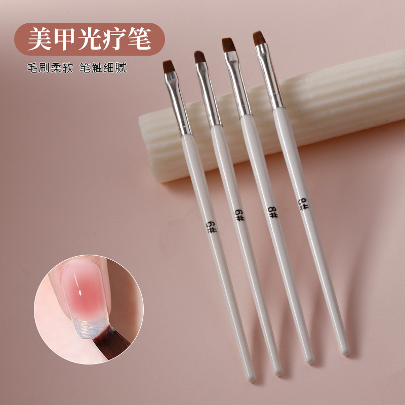美甲平头圆头舌型光疗凝胶排笔美甲笔刷日式指甲油胶刷指甲刷工具