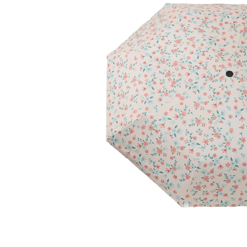 フランスの花柄全自動晴雨兼用折りたたみ日焼け止めとUVカットの女の子用高見え傘|undefined
