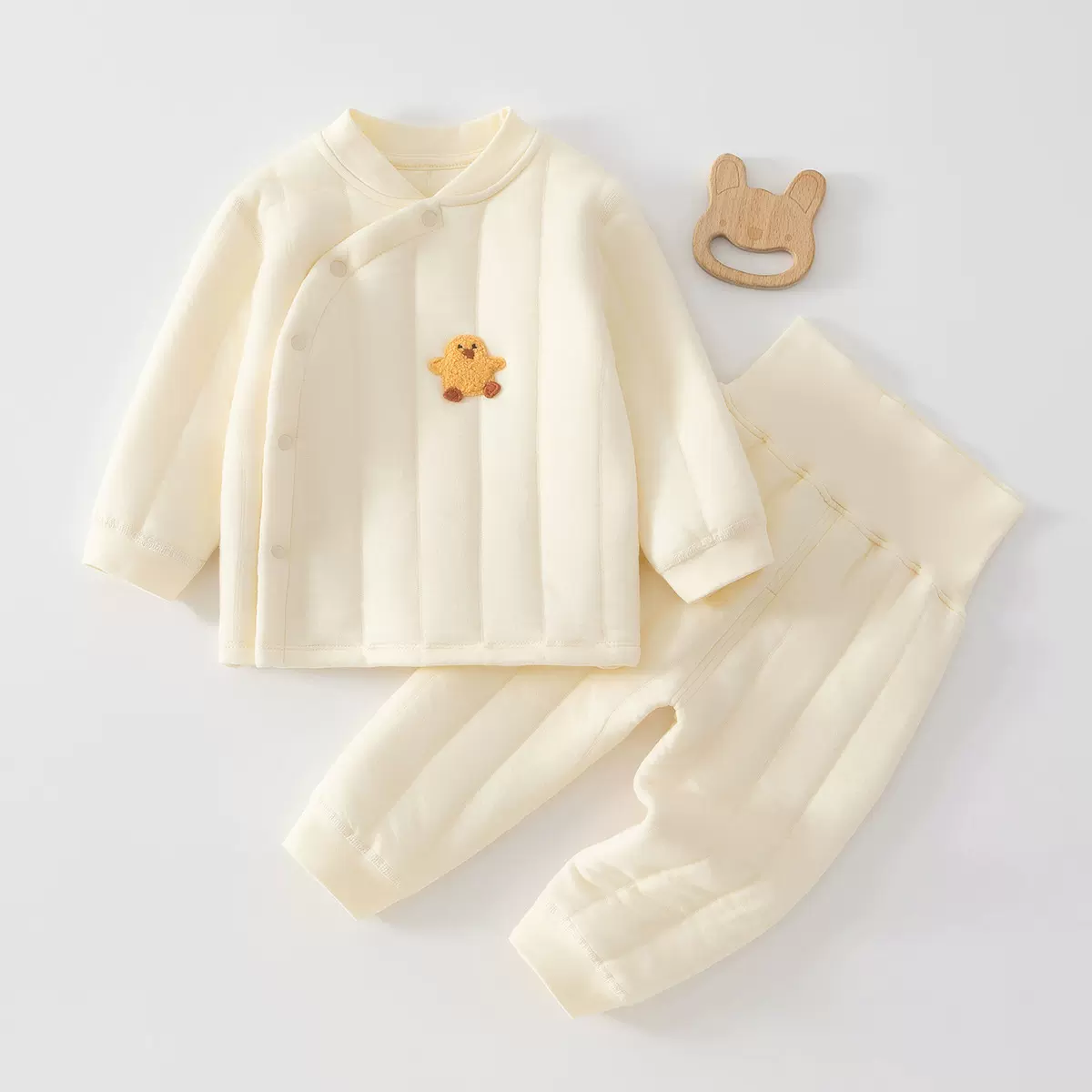 宝宝夹棉秋冬外穿春秋冬薄棉a类婴幼儿三层保暖分体男女宝宝套装