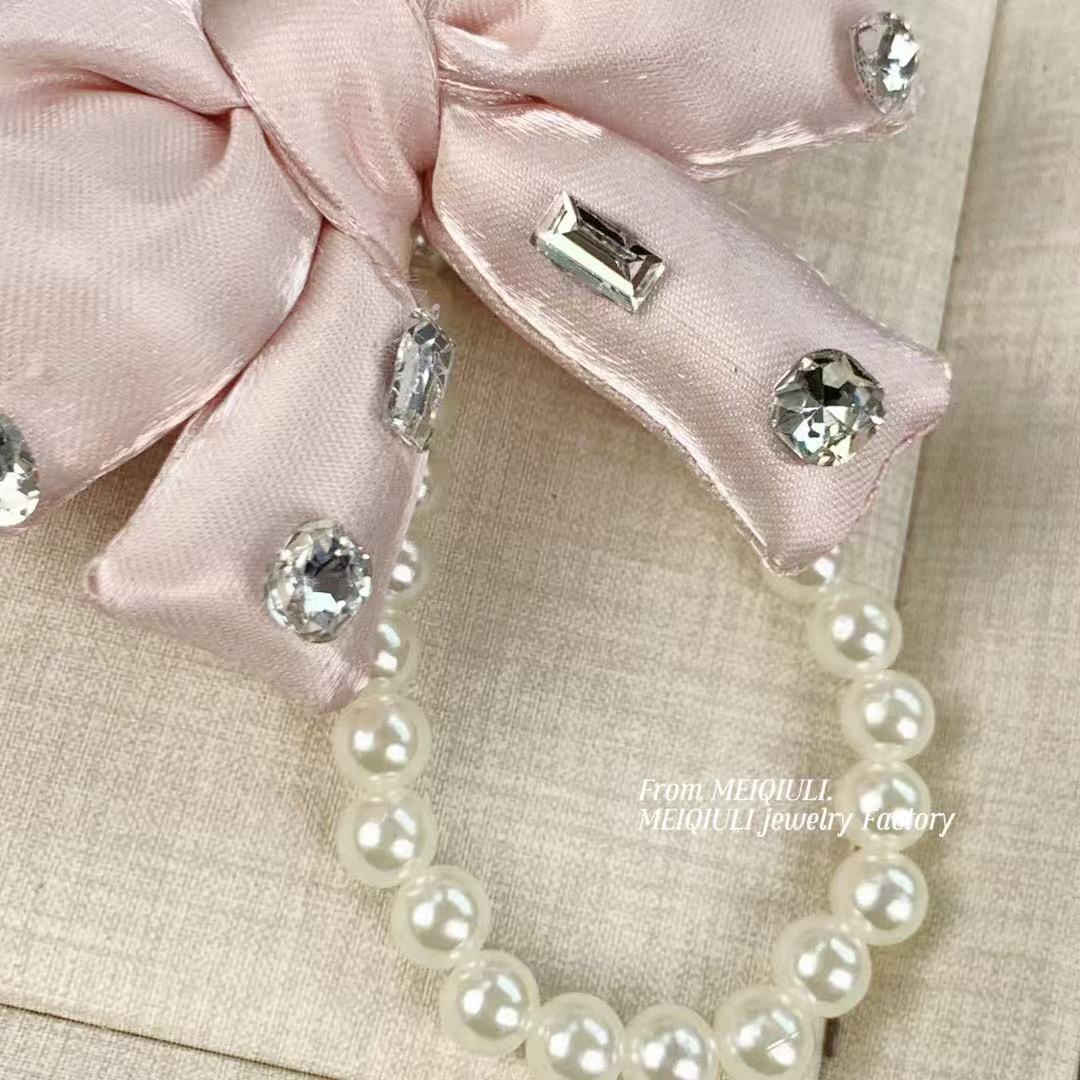 Bag Charms Bag Accessories Type 1 Piece Quantity 1 Piece Rhinestone Satin Bow Knot Bag Charms