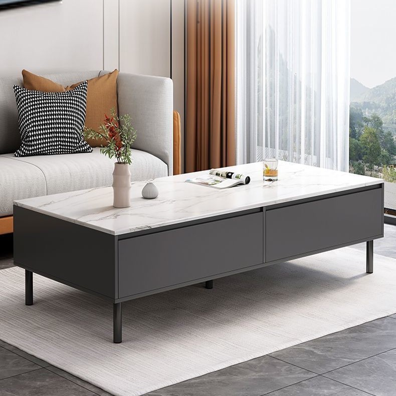 Nórdico imitación de tabla de roca mesa de té de lujo ligera mesa de té moderna simple sala de estar balcón doméstico gran mesa de té