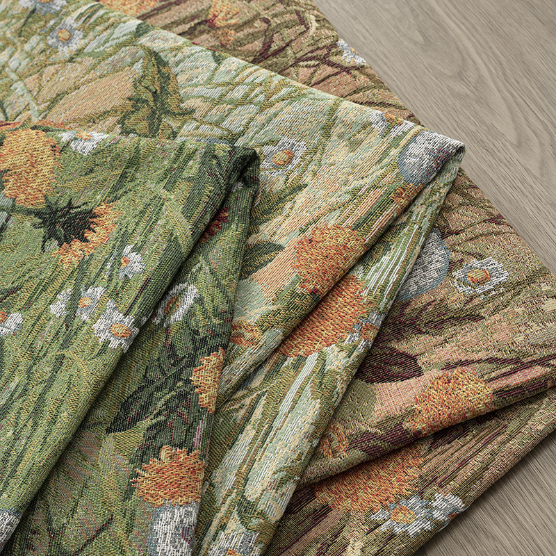 タンポポのテーブルクロスのポリエステル綿の色の織物のジャカードの布の厚い装飾の布の服のカーテンの生地のジャカードの布地の卸売り|undefined