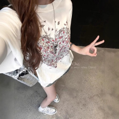 21番手純綿-210g 綿100% 夏服 レイジールーズ 漫画プリント 半袖Tシャツ 韓国風