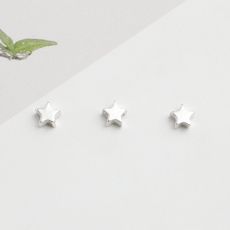 S925 Sterling Silver Mini Star Spacer Beads DIY Beaded Bracelet Necklace Five-Pointed Star Loose Beads Pentagonal Jewelry Accessories S925 Sterling Silver Mini Star Spacer Beads DIY Beaded Bracelet Necklace Five-Pointed Star Loose Beads Pentagonal Jewelry Accessories