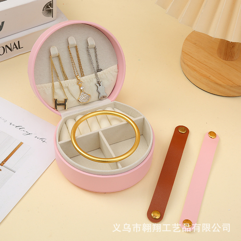 Halbrundes Schmuckkästchen Premium Mini Schmuckkassette tragbare Reise Ringe Ohrringe Prinzessin Schmucktasche