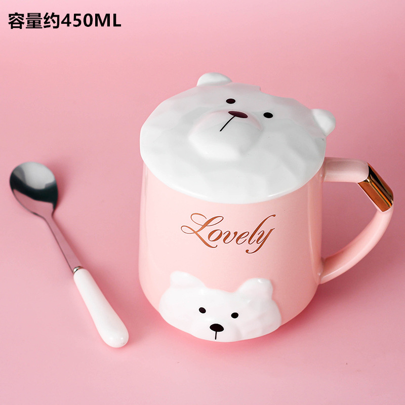 Creativa encantadora caricatura de cerámica taza de oficina regalo taza de café taza de agua taza de desayuno de pareja